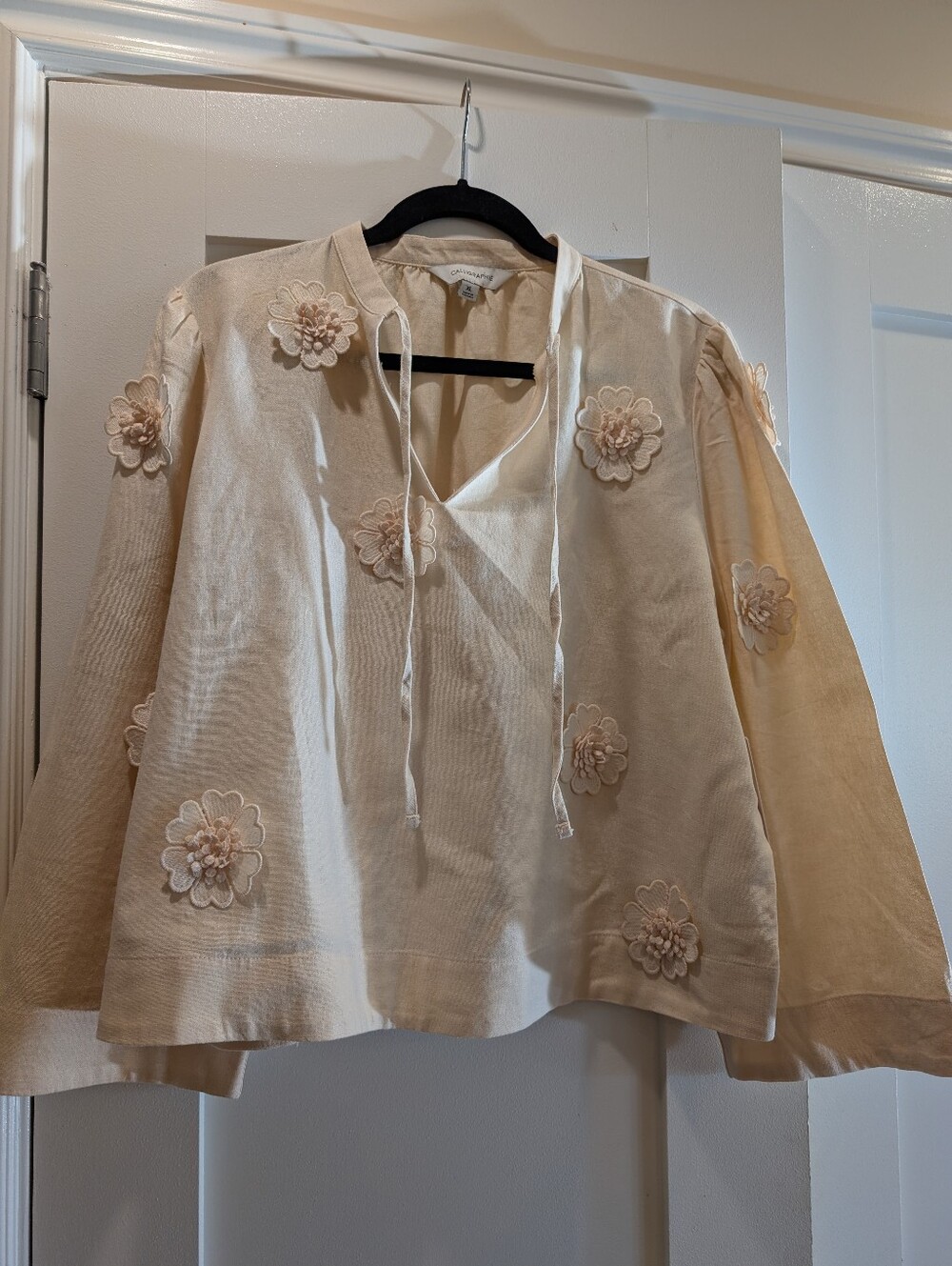 Calligraphy NWT Linen Blend Top,XL